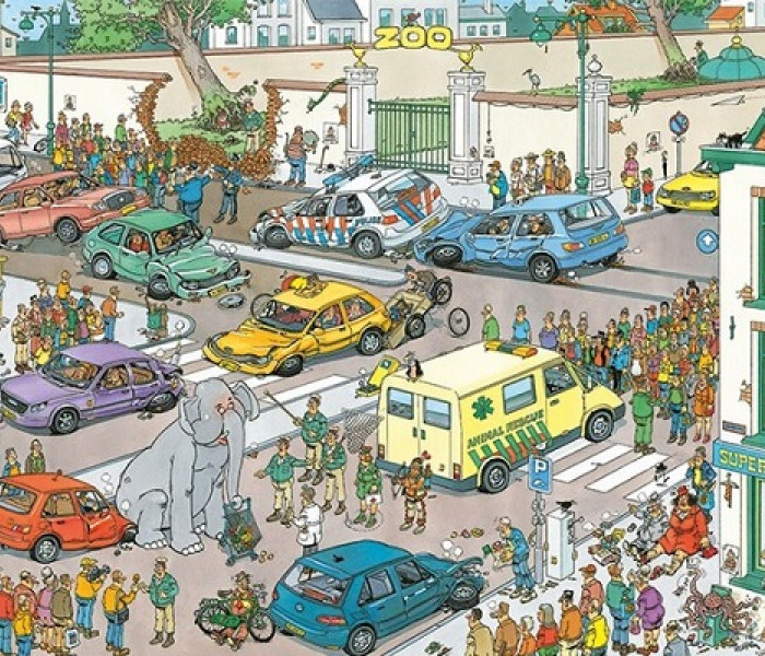 Puzzle - Jumbo - Elefant la cumpărături