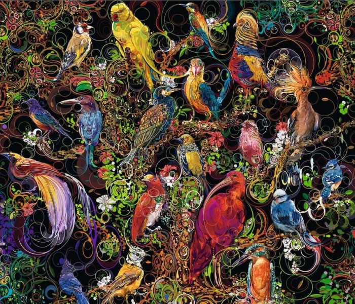 Puzzle - Ravensburger - Păsări pictate
