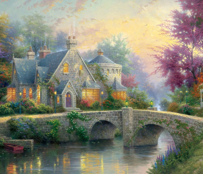 Puzzle - Schmidt - Primăvară și iarnă la Lamplight Manor