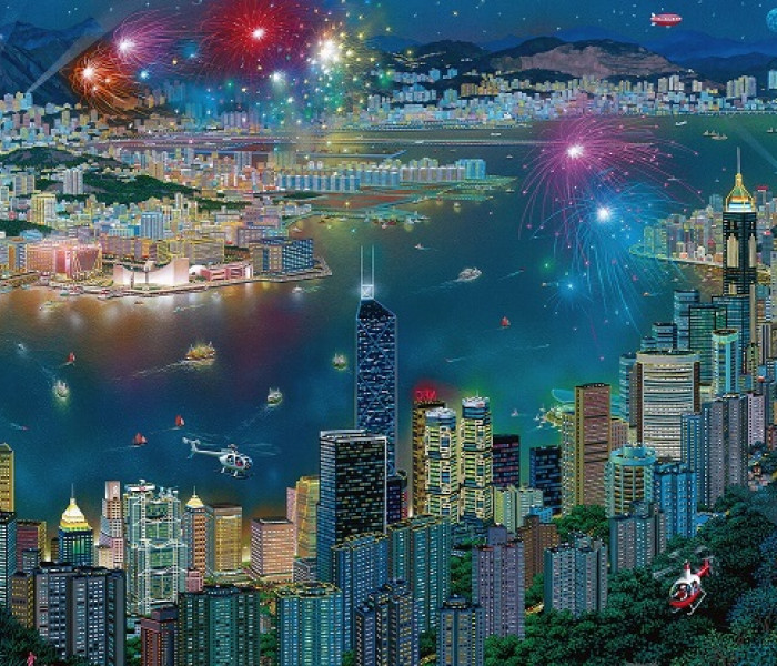Puzzle - Schmidt - Focuri de artificii deasupra Hong Kong-ului