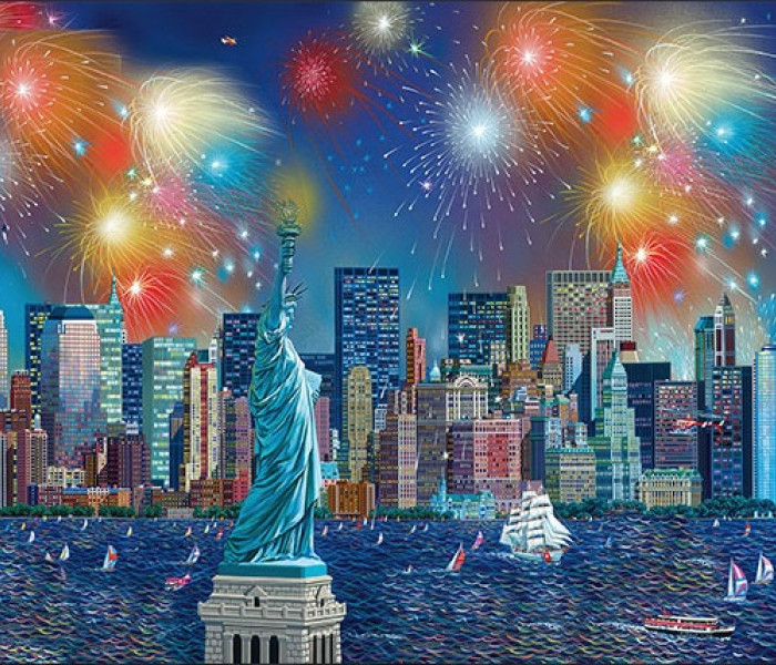Puzzle - Schmidt - Focuri de artificii deasupra Statuii Libertății