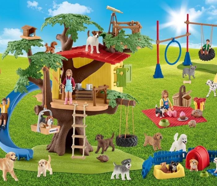 Puzzle - Schmidt - Câini fericiți + figurină Schleich