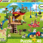 Puzzle - Schmidt - Câini fericiți + figurină Schleich