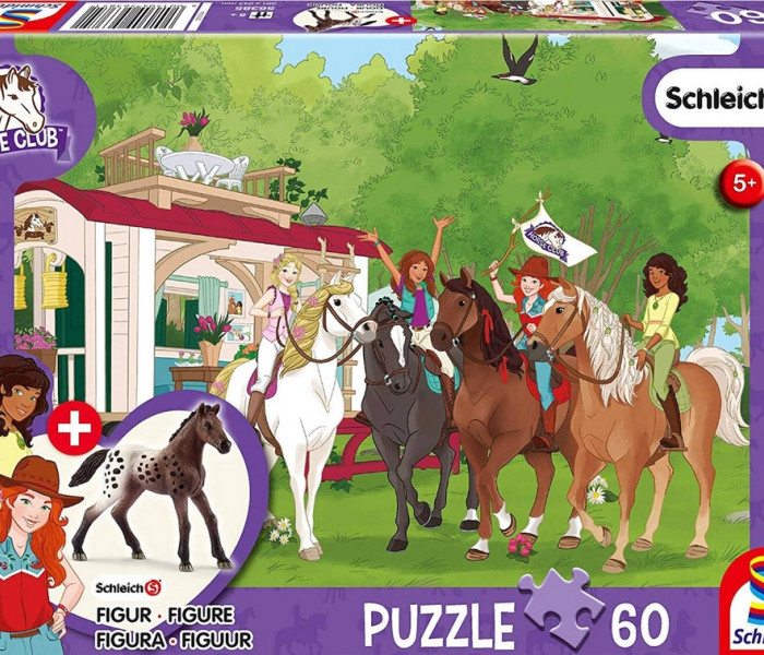 Puzzle - Schmidt - Plimbare cu calul + figurină Schleich