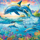 Puzzle - Trefl - Familie de delfini