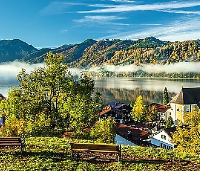 Puzzle - Trefl - Lacul Schliersee, Germania - Puzzle panoramic