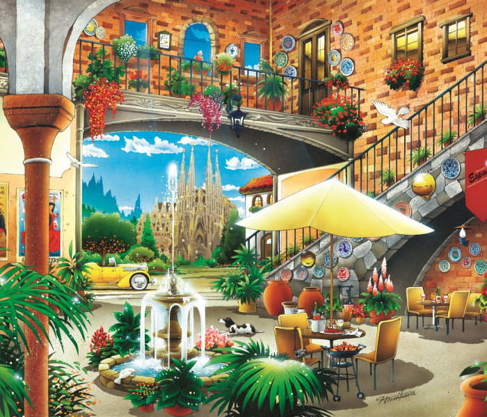 Puzzle - Trefl - Vedere asupra Barcelonei