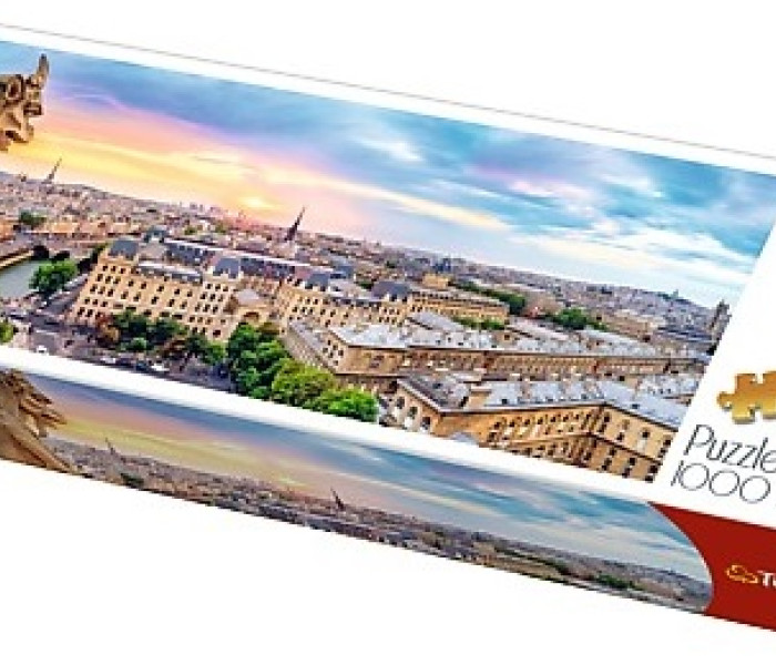 Puzzle - Trefl - Vedere asupra catedralei Notre-Dame - Puzzle panoramic